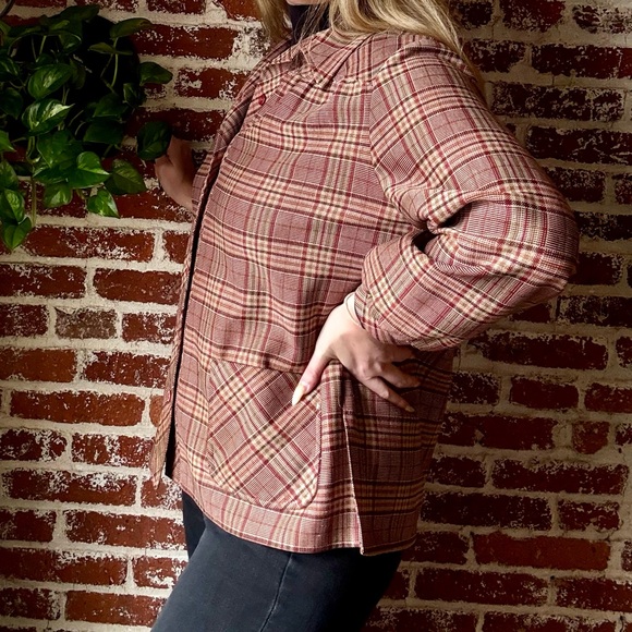 70s Vintage Marty Gutmacker Red Plaid Shacket - Picture 2 of 6